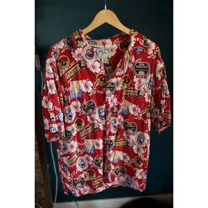 big dogs hawaiian shirt authentic button down short sleeve size XL